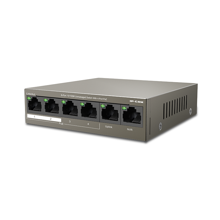 Switch PoE 4 cổng IP-COM F1106P-4-63W (4 PoE + 2 Uplink)