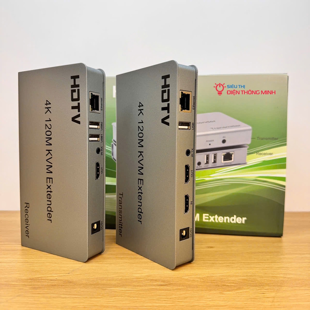 Bộ kéo dài HDMI qua LAN 120m hỗ trợ USB HDMI-LAN-USB-120