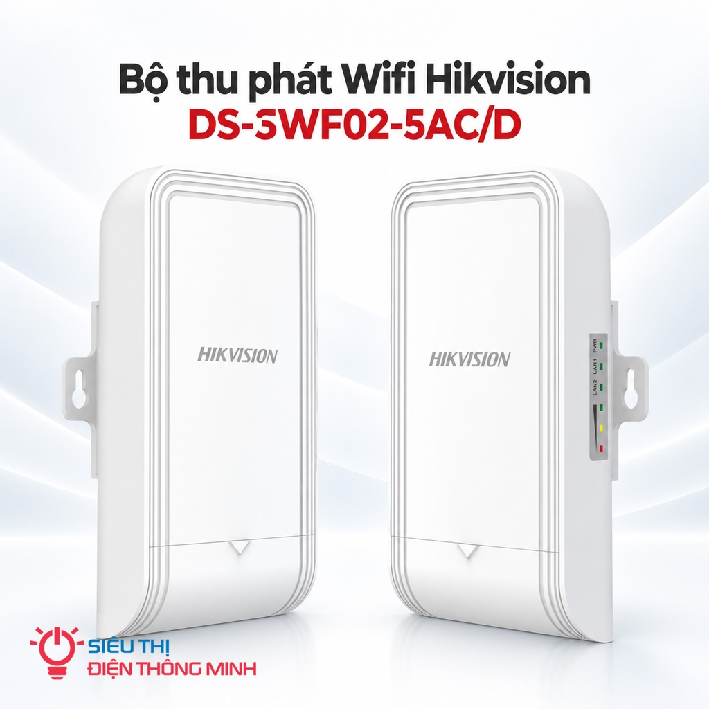 Bộ thu phát Wifi Hikvision DS-3WF02-5AC/D (5GHz, 5km, PoE in/out)