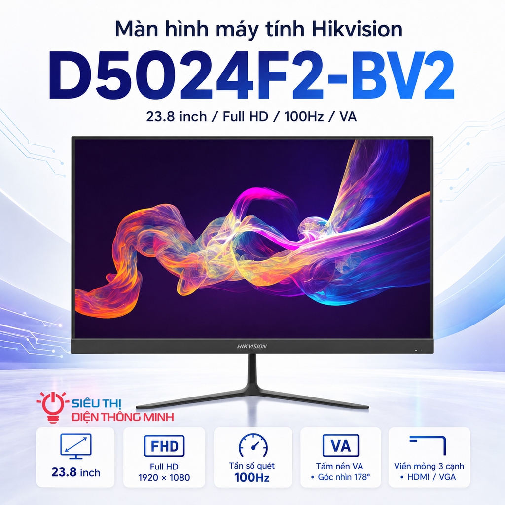 Màn hình máy tính Hikvision D5024F2-BV2 (23.8 inch/Full HD/100Hz/VA)