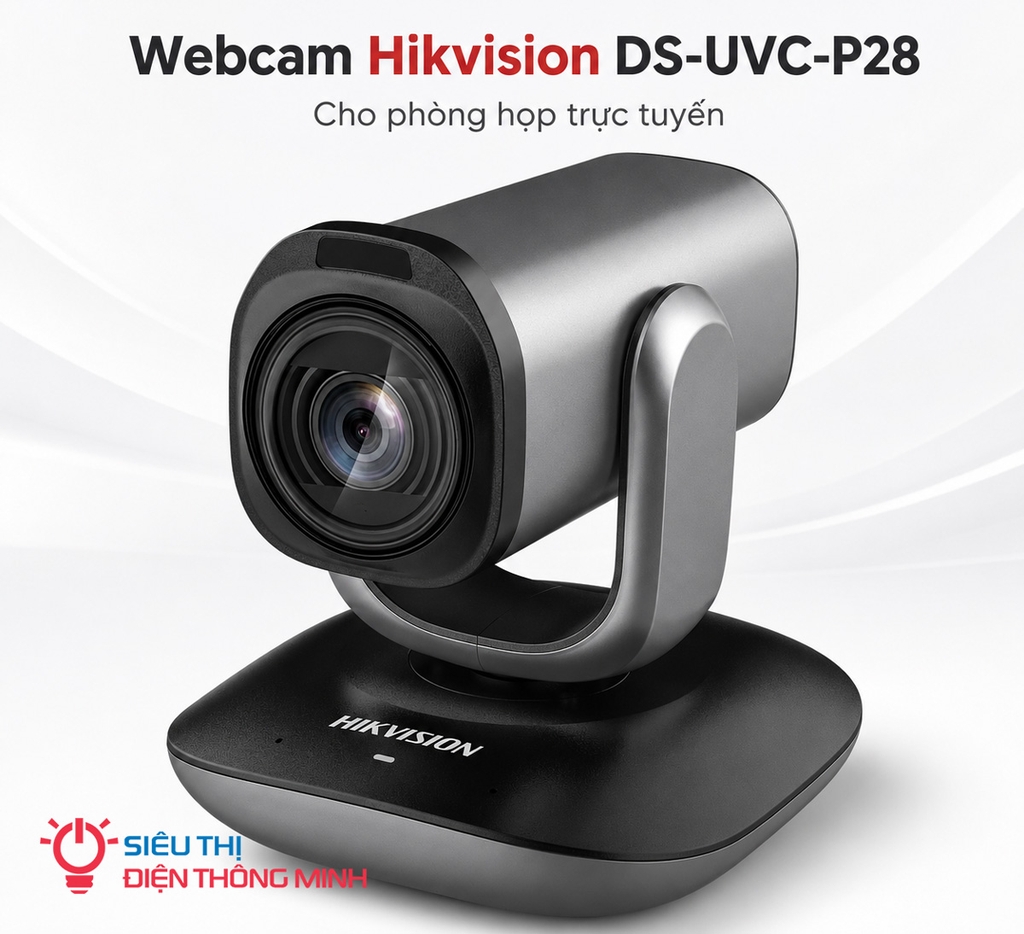 Webcam Hikvision DS-UVC-P28 cho phòng họp trực tuyến (4K 8MP, quay quét zoom 12x)