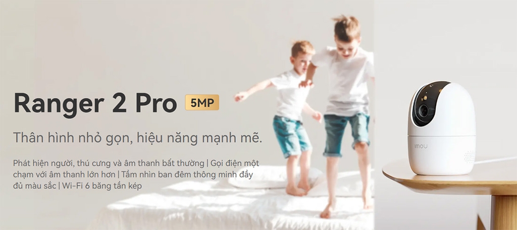 Camera IMOU IPC-A52P-PRO (Wifi quay quét 5MP, đêm có màu, nút gọi điện, loa to)