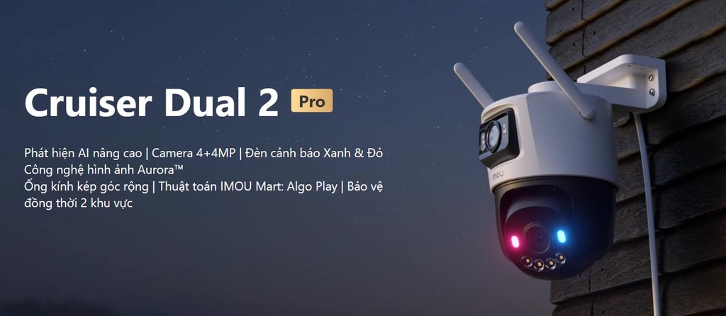Camera IMOU IPC-S7XFP-8U0WED 8MP (Wifi quay quét 2 mắt x 4MP, Aurora đêm như ngày)