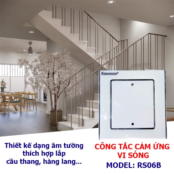 Công tắc cảm ứng gắn tường vi sóng Kawa KW-RS06B