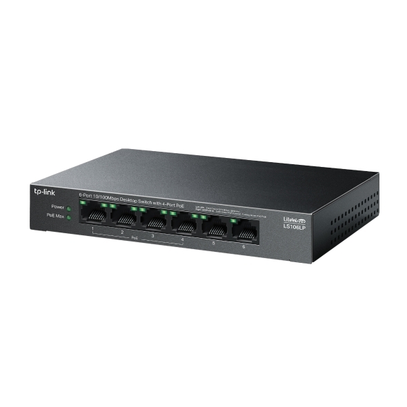 Switch PoE TP-LINK LS106LP (4 PoE, 2 Uplink, 41W)