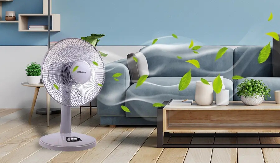 Quạt bàn Nanoco NTF1209G (màu xám, 30W, bạc đạn)
