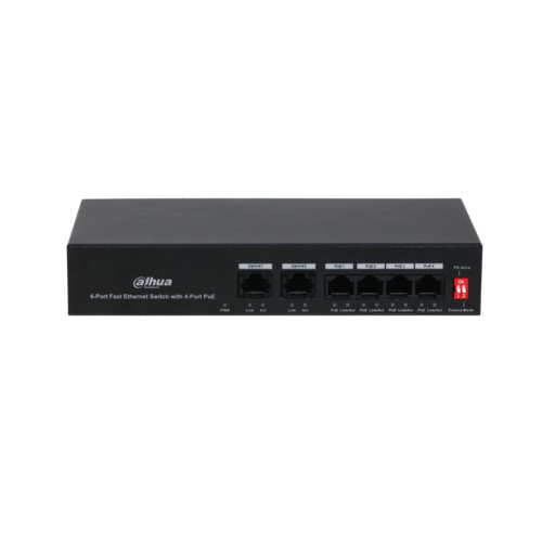 Switch PoE DAHUA DH-PFS3006-4ET-36 (4 PoE, 2 uplink, 36W)