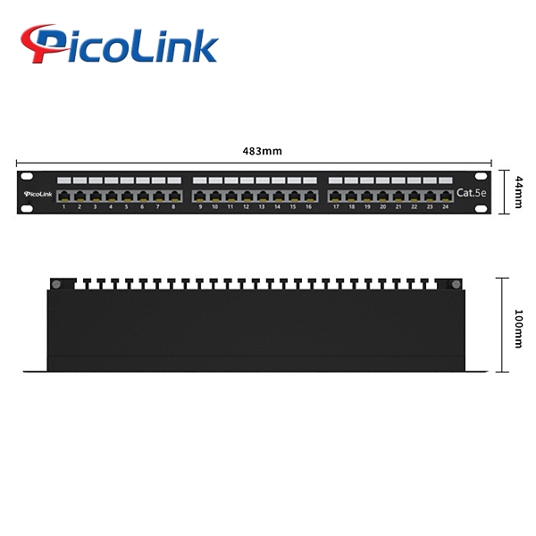 Thanh đấu nối Patch Panel 24 cổng Cat5 STP 1U PicoLink PL-S1U24-C5
