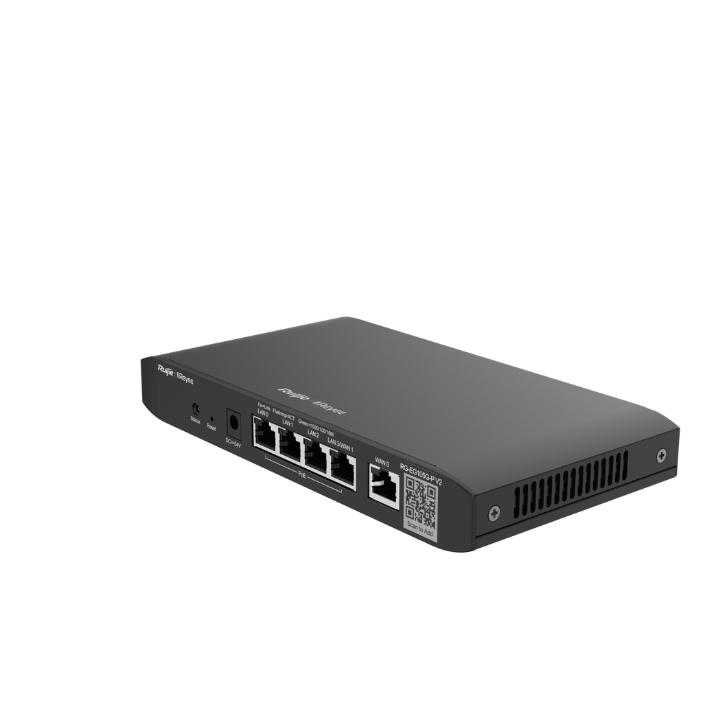 Modem Router Ruijie cân bằng tải RG-EG105G-P V2 (600Mbps, 4 PoE, 100 user)