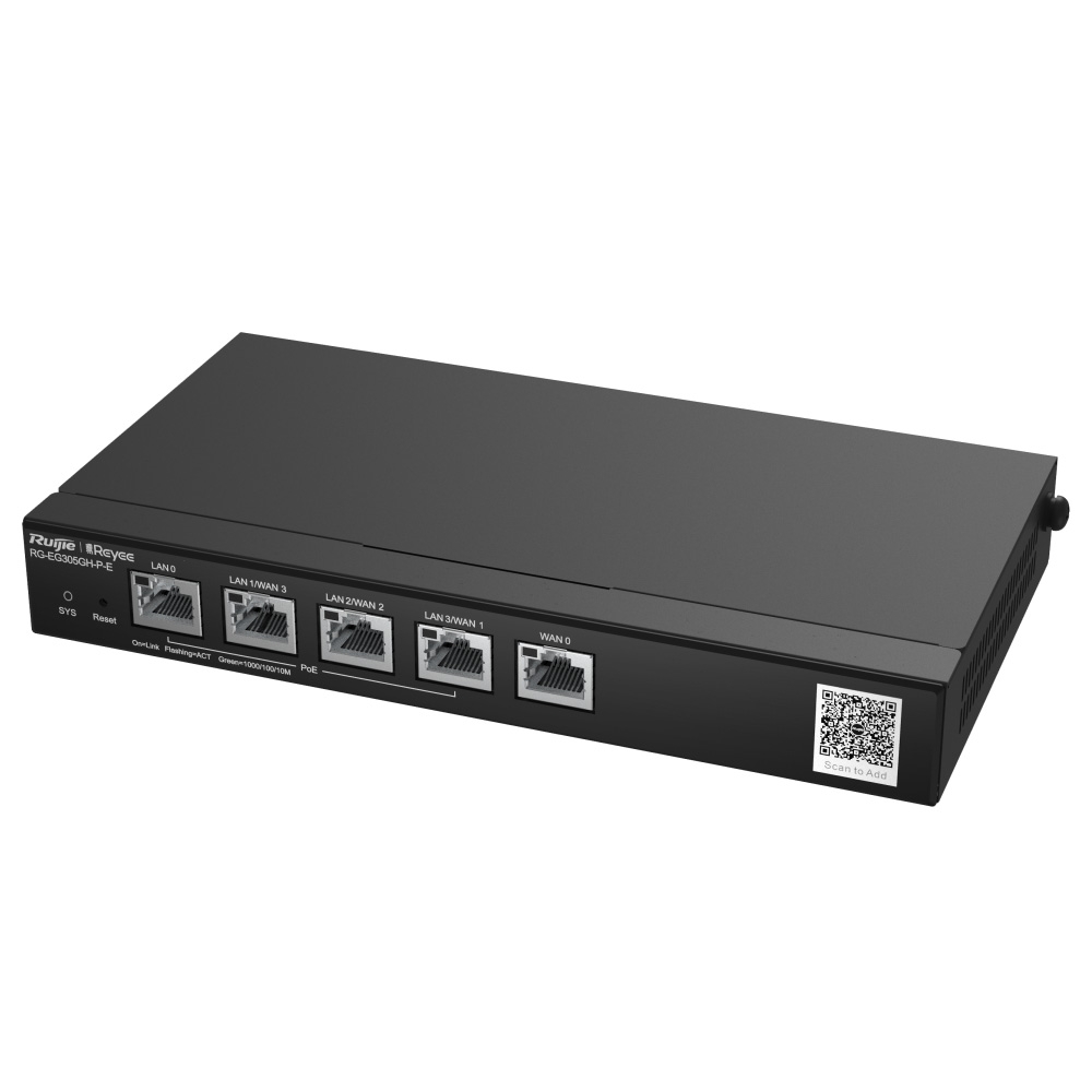 Modem Router Ruijie cân bằng tải RG-EG305GH-P-E (1.5Gbps, 4 PoE, 300 user)