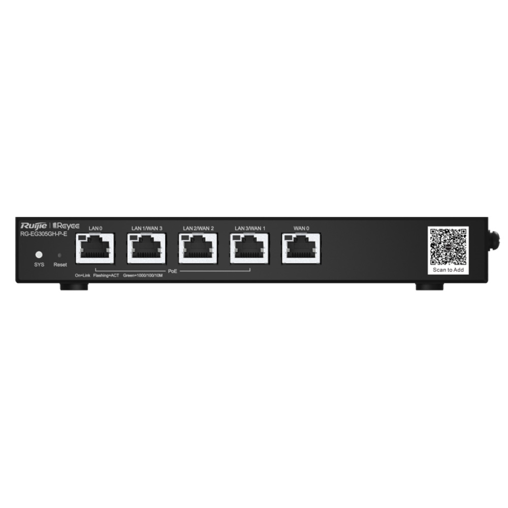 Modem Router Ruijie cân bằng tải RG-EG305GH-P-E (1.5Gbps, 4 PoE, 300 user)