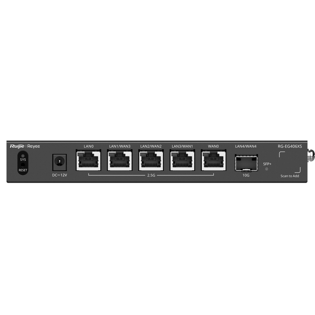Modem Router Ruijie cân bằng tải RG-EG406XS (5 LAN 2.5GE, 1 SFP 10GE, 400 user)