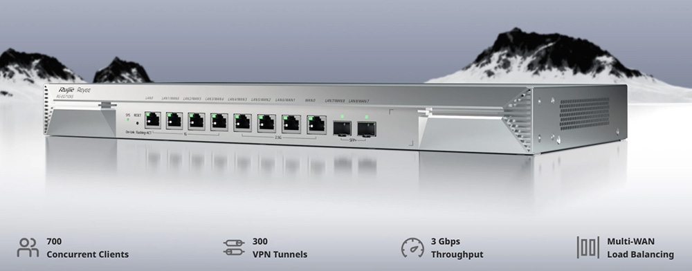 Modem Router Ruijie cân bằng tải RG-EG710XS (4 Lan GE, 4 Lan 2.5GE, 2 SFP 10GE, 700 user)