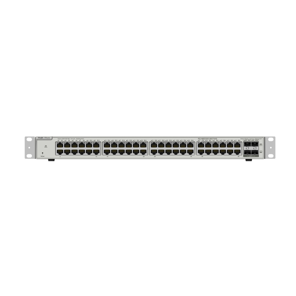 Switch PoE Ruijie RG-NBS3200-48GT4XS-P-V2 (48 cổng Gigabit PoE+, 4 cổng SFP+ 10G)