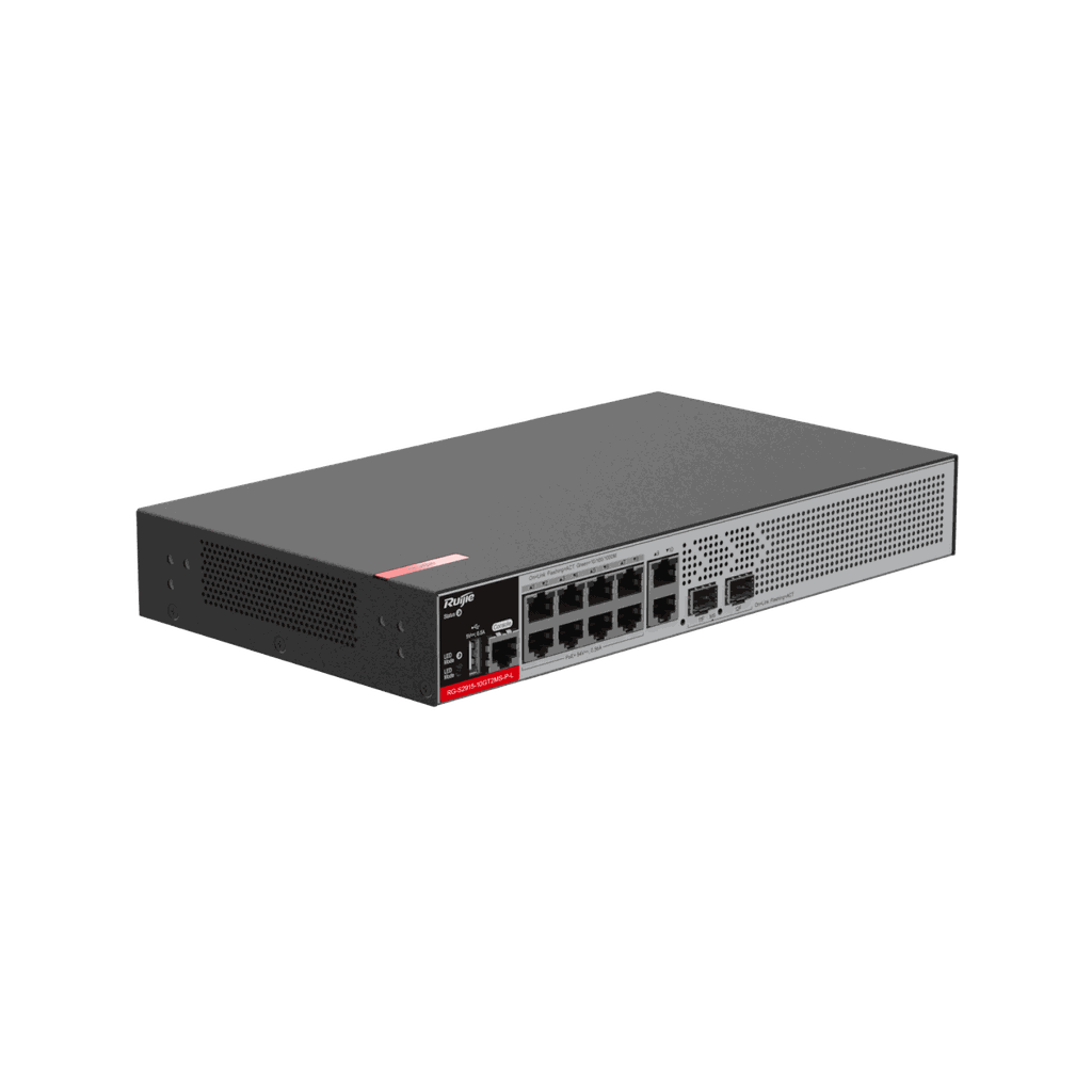 Switch PoE Ruijie RG-S2915-10GT2MS-P-L (8 PoE GE, 2 Uplink 1GE 2.5GE, 125W)