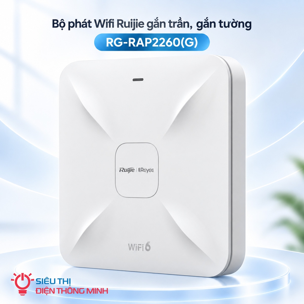 Bộ phát Wifi Ruijie gắn trần, gắn tường RG-RAP2260(G) (Wifi 6, 1775Mbps, 2 Lan Gigabit)