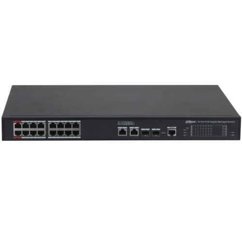Switch PoE DAHUA DH-S4220-16GT-240 (16 PoE Gigabit, 2 uplink Gigabit, 2 SFP, 240W)