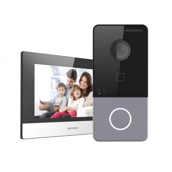 Bộ chuông hình IP Hikvision Màn DS-KH6320-WTE1 + Nút DS-KV6113-WPE1