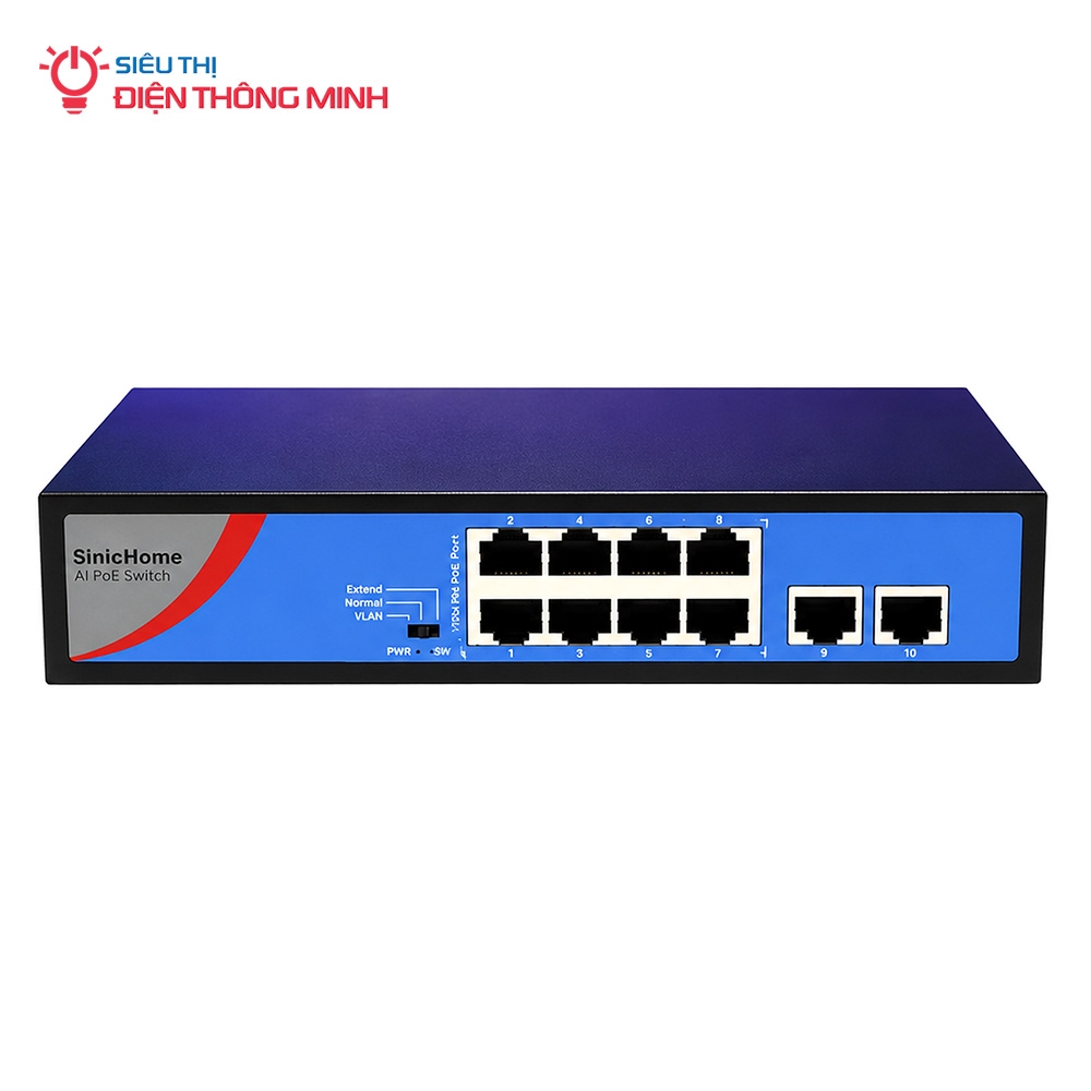 Switch PoE SinicHome SINIC-3108POE (8 PoE, 2 uplink, 96W)