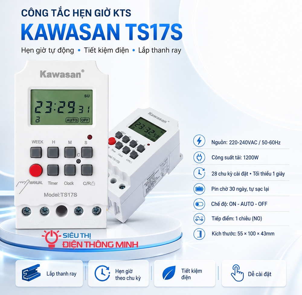 Công tắc hẹn giờ KTS Kawasan TS17S