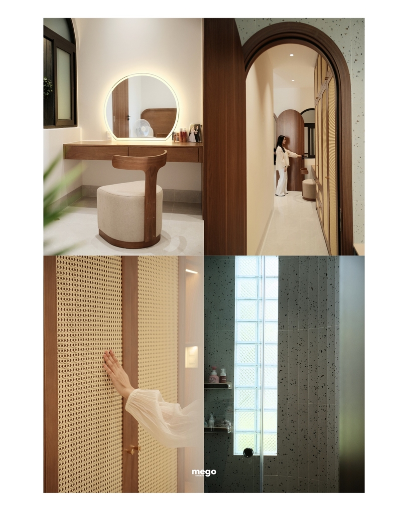 bàn trang điểm gỗ tối giản