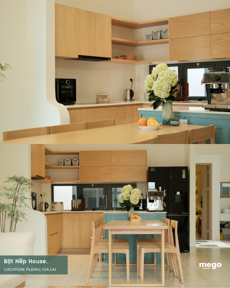 Bếp Plywood phủ Veneer Sồi