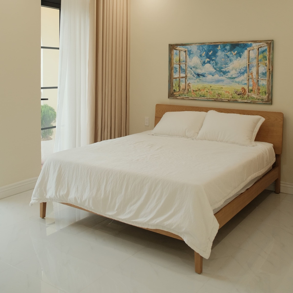 giường ngủ gỗ sồi