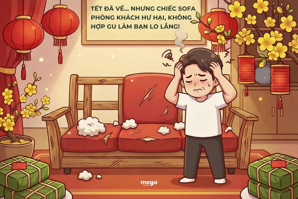 Sofa Phòng Khách hư hỏng là nỗi lo dịp Tết này