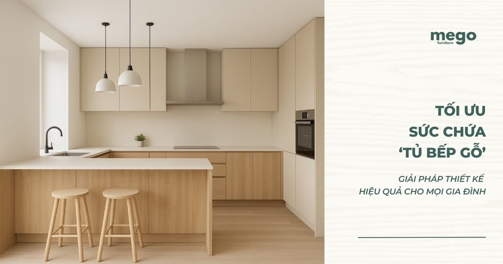 Tối ưu sức chứa tủ bếp gỗ