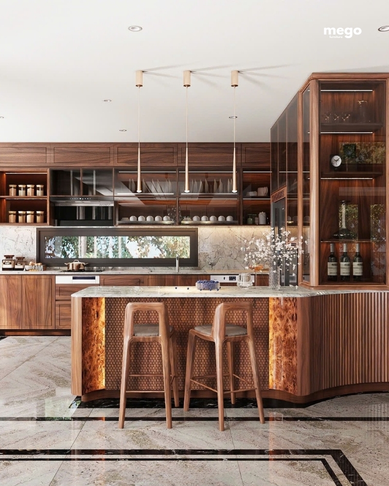 Tủ bếp gỗ tự nhiên