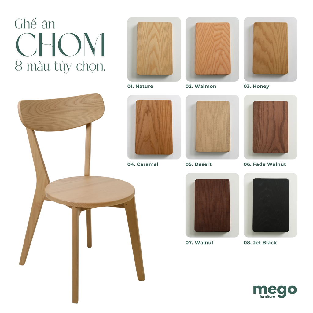 ghế ăn gỗ tối giản