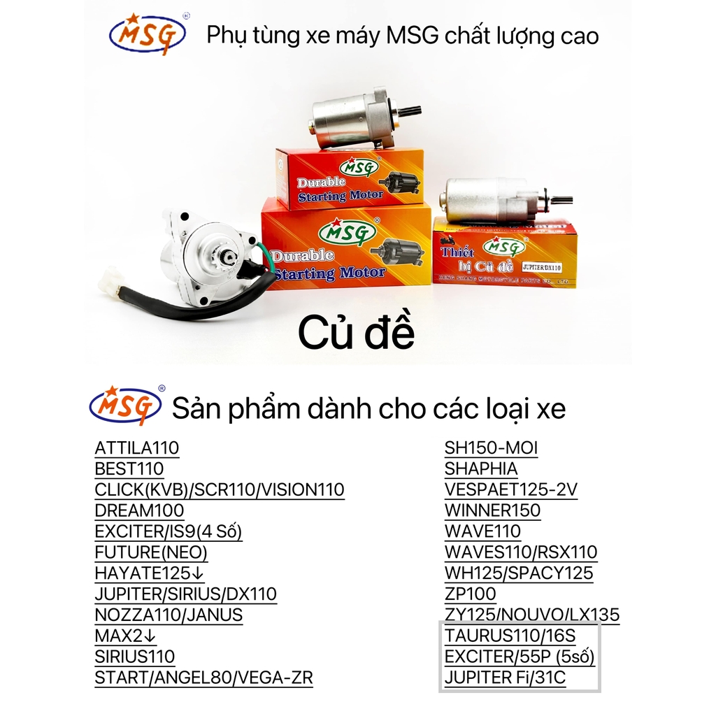 CỦ ĐỀ (Sản phẩm thêm loại xe mới)