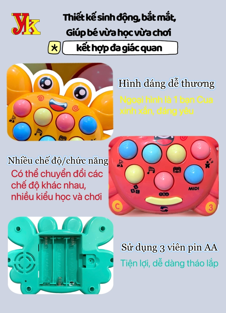 ĐỒ CHƠI GIÁO DỤC- POPIT HÌNH CUA