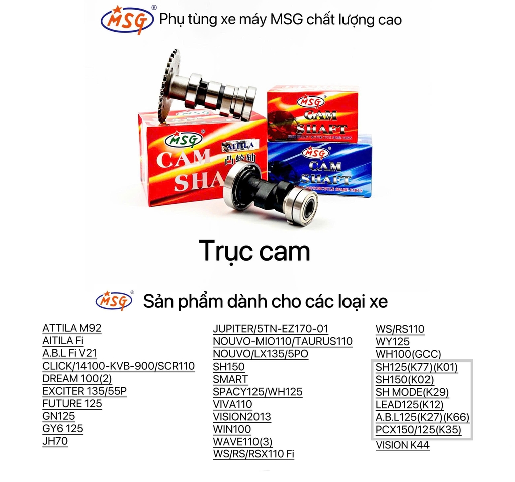 TRỤC CAM/ CỐT CAM
