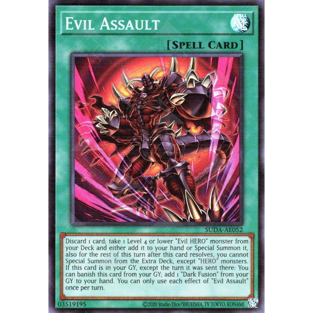 [ Bài Yugioh Chính Hãng ] SUDA-AE052 Evil Assault - Super Rare