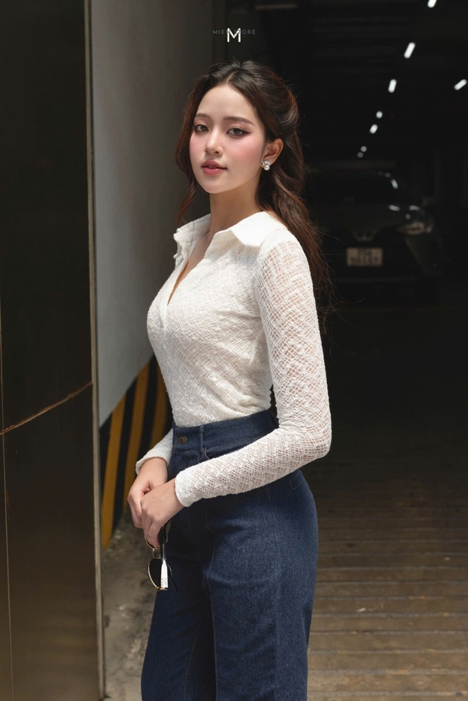 ÁO THUN NỮ REN ÔM BODY TAY DÀI MIA WOMEN TOP BY MIEN STORE