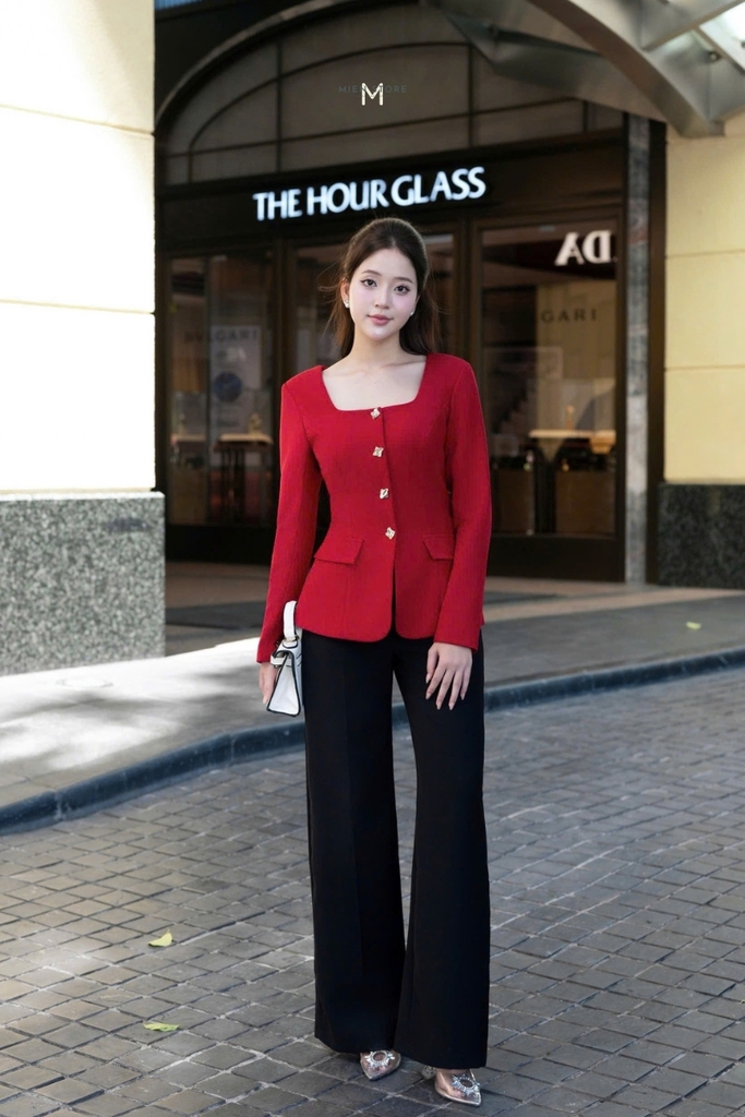 MIEN STORE ÁO KIỂU NỮ CÔNG SỞ CỔ VUÔNG TÔN DÁNG CALLA WOMEN