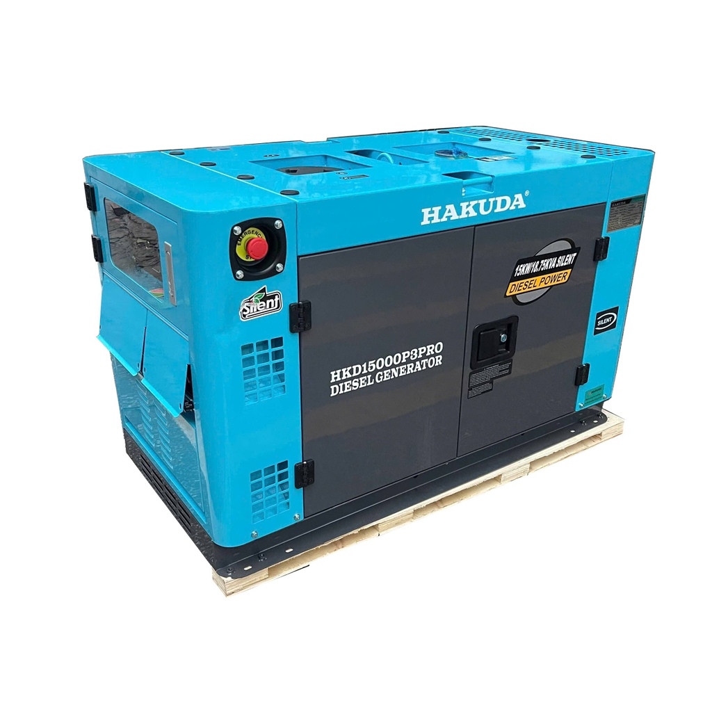 Máy Phát Điện 15KW Chạy Dầu Hakuda HKD15000P3Pro Siêu Cách Âm 3 Pha