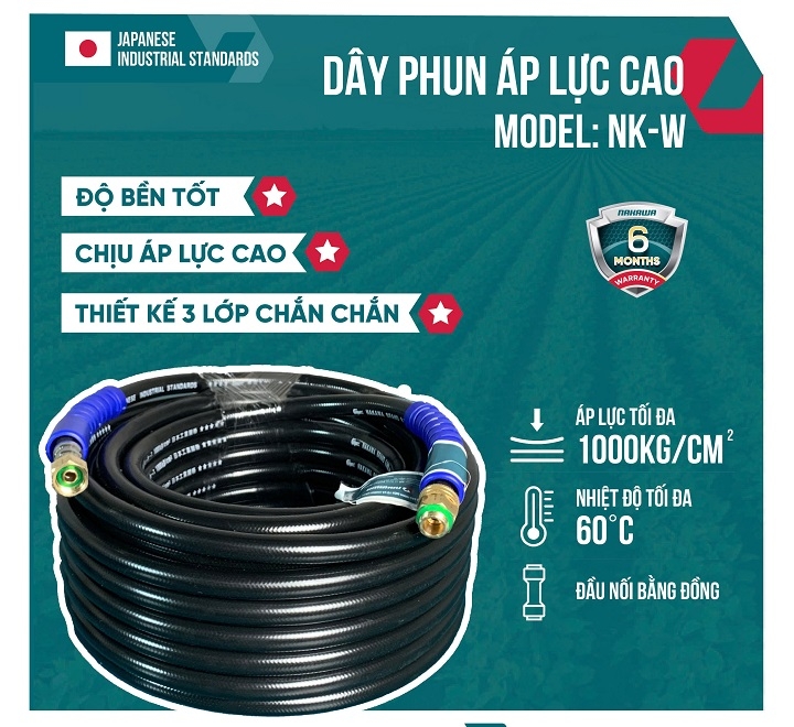 Dây Phun Xịt Áp Lực Nakawa 8.5mm NK-W10