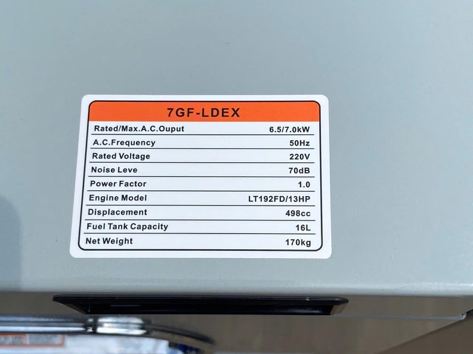 Máy Phát Điện Chạy Dầu Lutian 7Kw 7GF-LDEX