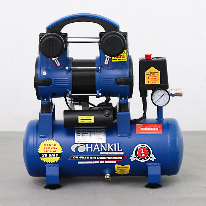 Máy Nén Khí Không Dầu 1.5HP 12L Hankil 12-1.5