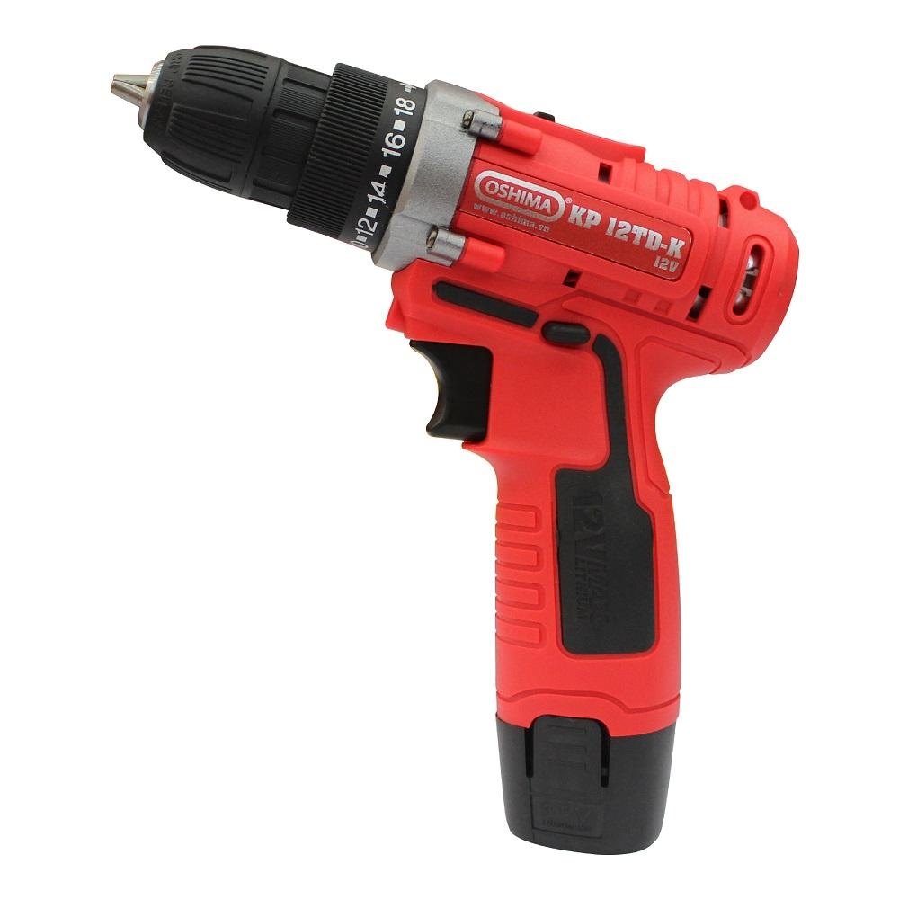 Máy Khoan Vặn Vít Oshima KP12TD-K Đỏ Pin Lithium