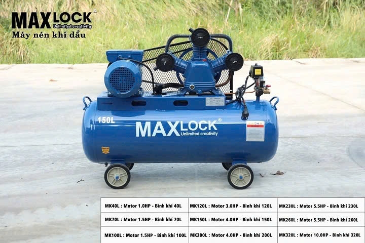 Máy Nén Khí Dây Đai MAXLOCK MK70L 1.5HP 70L