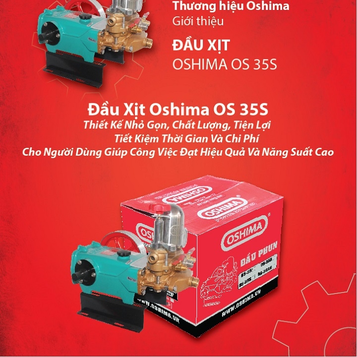 Đầu Xịt Áp Lực Oshima 1HP OS-35S Piston Sứ