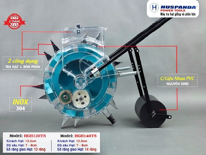 Máy Gieo Hạt Tra Hạt 16 Mỏ HGH160T HUSPANDA