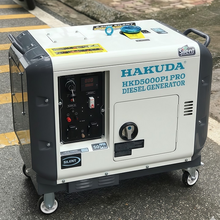 Máy Phát Điện 5KW Chạy Dầu Hakuda HKD5000P1PRO Siêu Cách Âm