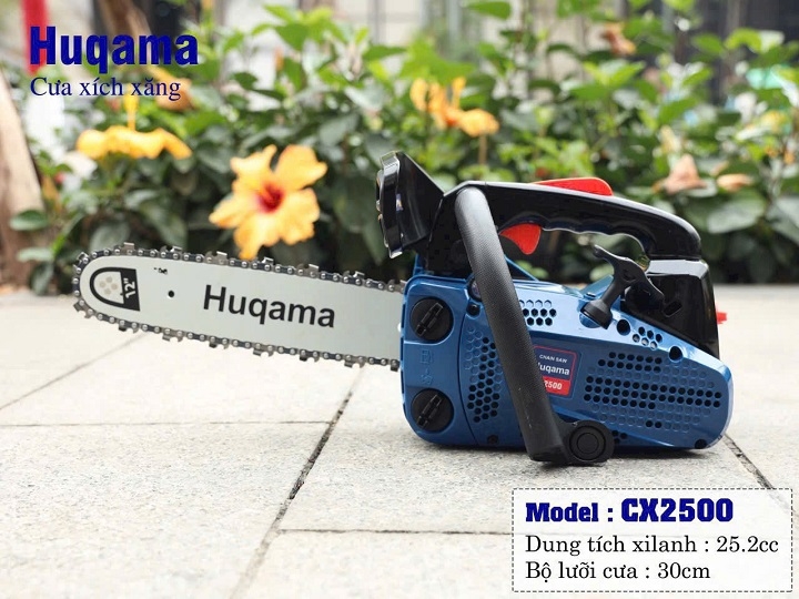 Máy Cưa Xích 2 Thì 0.9KW Huqama CX2500 25cc