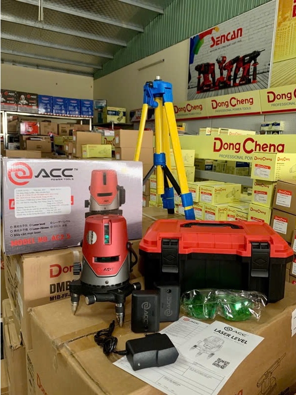 Máy Đo Laser 5 Tia Xanh Bóng Led ACC AC2.5