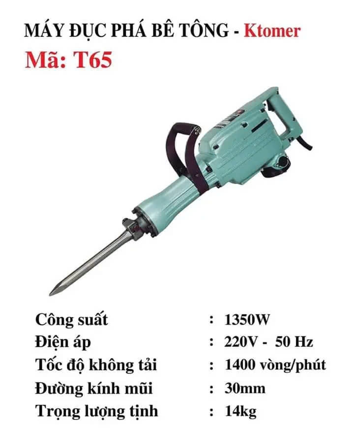 Máy Đục Bê Tông Ktomer 2200W T65