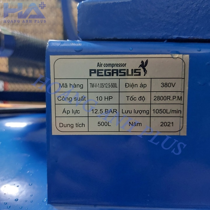Máy Nén Khí Dây Đai Pegasus 10HP 500L TM-V-1.05/12.5-500L